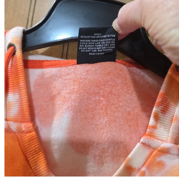 Colosseum Clemson Tigers Tie Dye V-Neck Hoodie Orange Pullover Sweatshirt XL - Picture 4 of 4